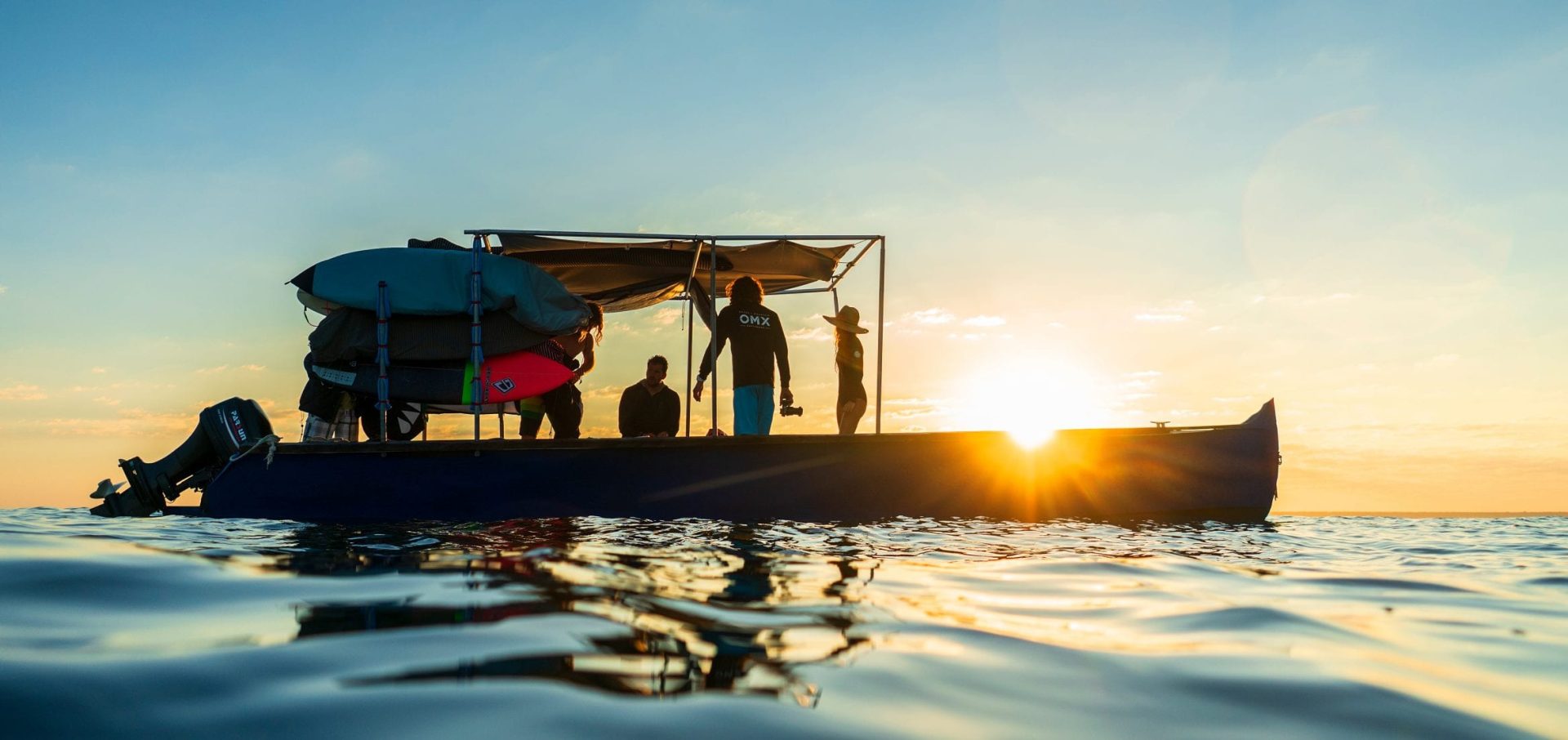 surfing in Madagascar boat