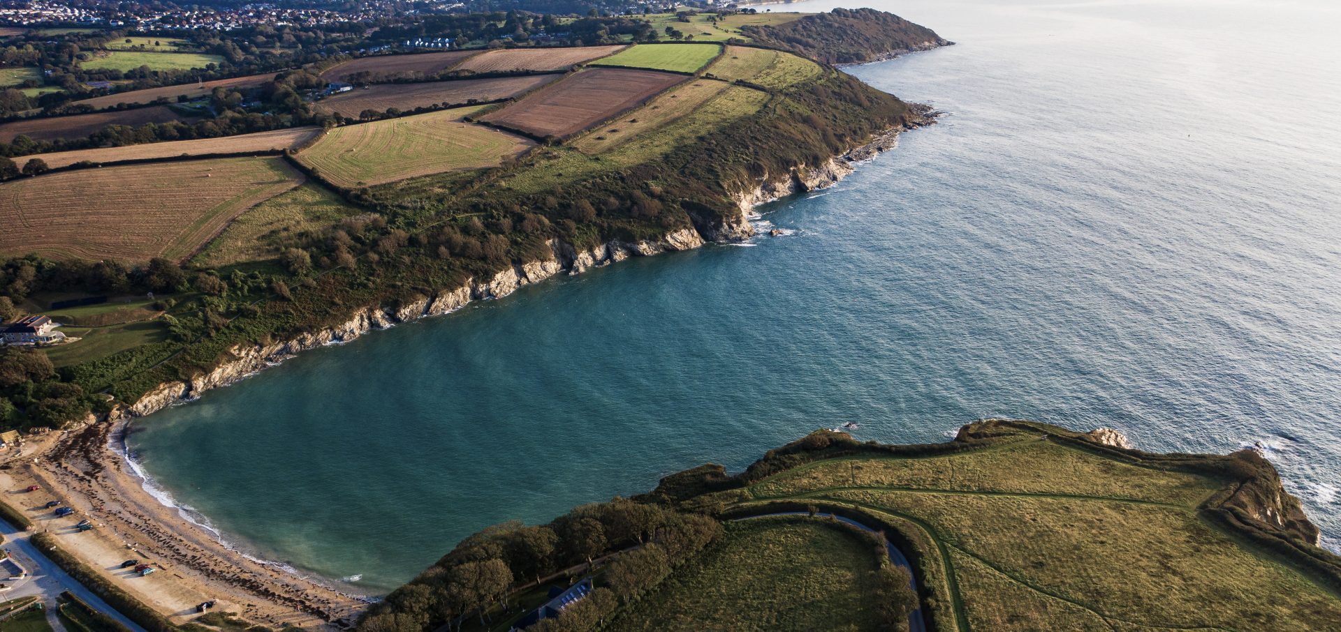 wild swimming cornwall drone