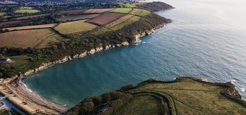 wild swimming cornwall drone