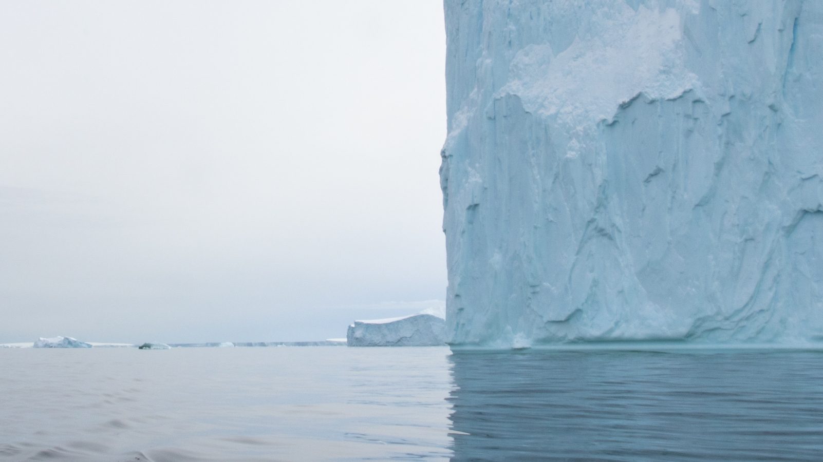 The research vessel Polarstern near an iceberg in Pine Island Bay. (Photo: Thomas Ronge)