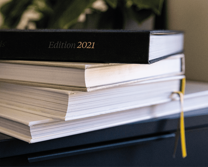 Ocean Photography Awards coffee table book, 2021, book stack